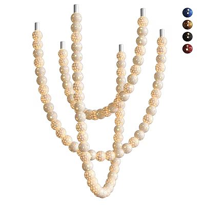 Modern Beaded Chandelier With Cream Colored Hanging Strands For Home Decor 3d model