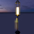Outdoor Lantern Light Classic Design Illuminated in Garden Yard Evening Sky