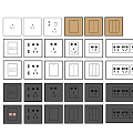 Switch panel wall socket lamp switch five-hole socket USB socket 3d model