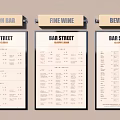 Bar Street Billboards Displaying Fashion Bar Fine Wine Beverage Detailed Menus