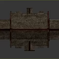 Cartoon Scenery Traditional Thatched Roof House With Wooden Frames And Multiple Roofs
