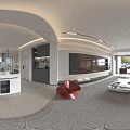 Modern Living Dining Room Interior Design With TV Wall Dining Table And Neutral Tones