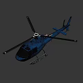 Blue Helicopter With Rotors Fuselage Landing Gear And Exterior Design
