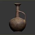Traditional Handcrafted Ceramic Sculpture Vase With Intricate Carvings Rounded Body Slender Neck And Handle