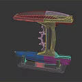 Smart Machine With Double Layer Structure Red Stripe Accents And Stable Base 3d model