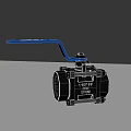Stainless Steel Ball Valve With Blue Lever Handle And Metal Body Construction