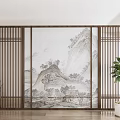 New Chinese Style Screen Partition 3d model