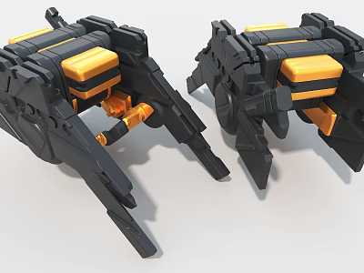 Industrial Machinery Equipment With Black And Yellow Mechanical Components For Manufacturing 3d model