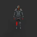 A Man In Futuristic Armor With Red Accents Helmet And Goggles