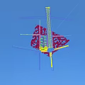 Aerial View Planning Of Residential Complex With High Rise Buildings Green Spaces And Road Network