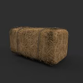 Hay Bale Tied With Ropes On Dark Background Natural Texture
