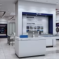 Modern Home Appliances Showroom Interior Design With Sofa Table Chairs And Display Area