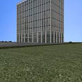 Modern High Rise Office Building With Glass Facade And Blue Sky Background Architecture