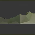 3D Mountainous Terrain Model With Green Vegetation Snowy Peaks And Lakes