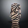 Stylish Zebra Print Long Sleeve Fitted Dress For Women Fashion