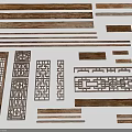 Wood and Stone Carved Decorative Components with Traditional Design Strips and Panels