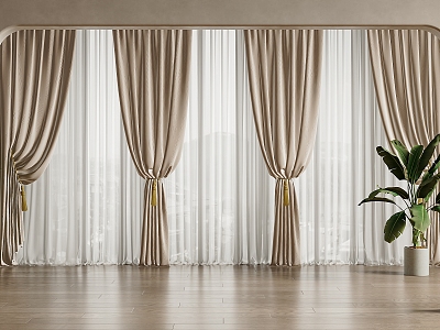 French Cream Curtain Fabric Curtain Gauze Curtain French Curtain Cream Curtain Pleated Curtain model