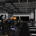 Modern Gym Interior with Treadmills Strength Training Machines Spacious Layout and Green Plants