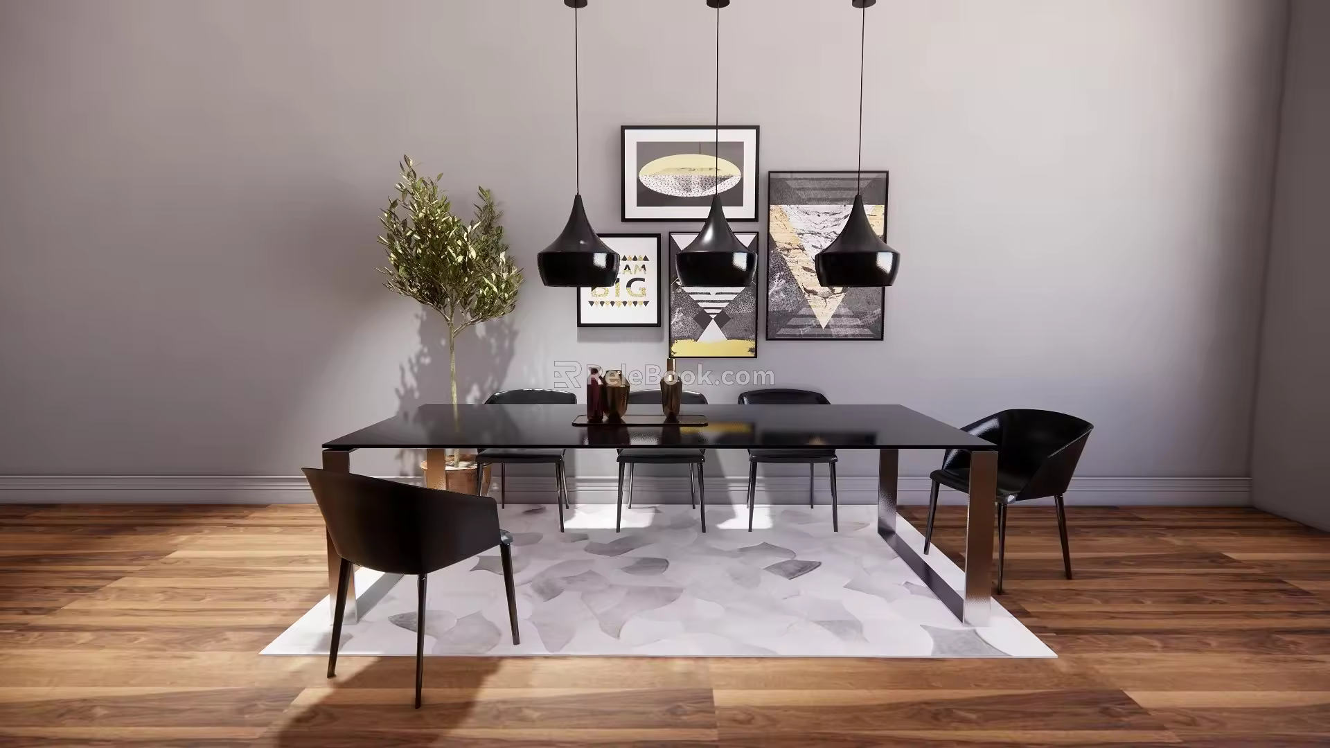 Modern table combination 3d model