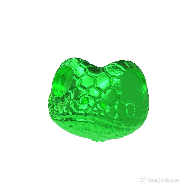 Green Decorative Object With Intricate Honeycomb Texture And Glossy Surface 3d model 