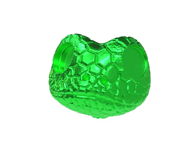 Green Decorative Object With Intricate Honeycomb Texture And Glossy Surface 3d model