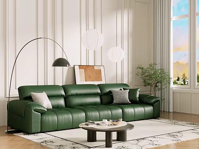 Middle Ancient Sofa Combination Coffee Table Carpet Multiplayer Sofa 3d model