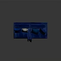 Blue Velvet Two Seater Sofa With Patterned Pillow Throw Blanket And Red Legs