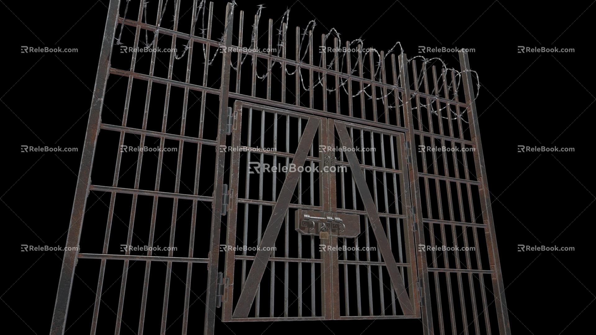 Door Iron Door Metal Door Double Door Iron Frame Door 3d model