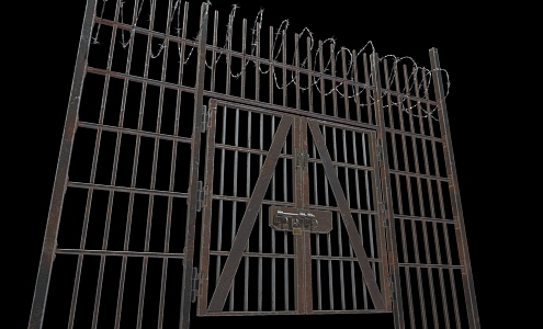 Door Iron Door Metal Door Double Door Iron Frame Door 3d model