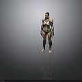 Woman In Silver Warrior Armor Full Body Standing Pose With Detailed Design
