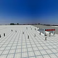 Open Urban Square Featuring Glass Covered Entrance And People Walking Around