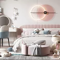 Cozy Kids Bedroom With Pastel Pink Decor And Stuffed Toys