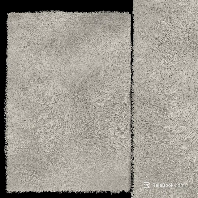 Soft Plush Square Rug With Light Gray Texture For Living Room Bedroom Decor 3d model 