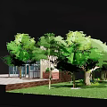 Modern Glass Sunroom Design With Green Trees And Patio Area