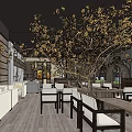 The Coffee Shop Interior With Bar Counter Yellow Bar Stools And Hanging Lights