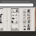 Modern White Bookcase With Glass Doors Shelves Books And Decorative Items