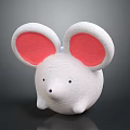 Cute Mouse Shaped Doll With White Body Pink Ears and Black Eyes