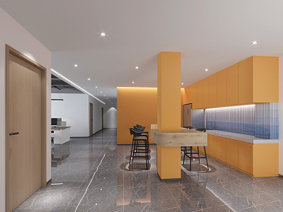 Modern pantry office area 3d model