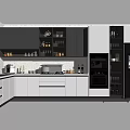 Modern Kitchen Interior With Gray White Cabinets Island Appliances And Storage Solutions