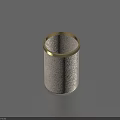Light Gray Concrete Cylindrical Holder With Gold Rim For Daily Essentials