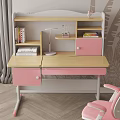 Pink Kids Chair With Study Desk For Children's Room Interior Design