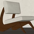 Modern Accent Chair with White Cushion and Dark Wooden Frame Design