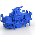 Blue Industrial Crushing Equipment With Top Feeding Port Side Structures And Bottom Support