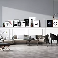 Modern Combination Sofa Sofa Coffee Table Combination 3d model