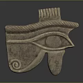 Ancient Egyptian Style Headdress Accessory With Carved Stone Eye Motif Design