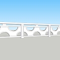 Modern Stone Railing 3d model