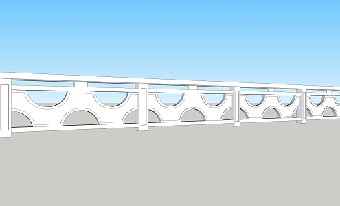 Modern Stone Railing 3d model