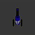 SnowFun Blue Snowmobile With Front Skis Rear Tracks And Sleek Design