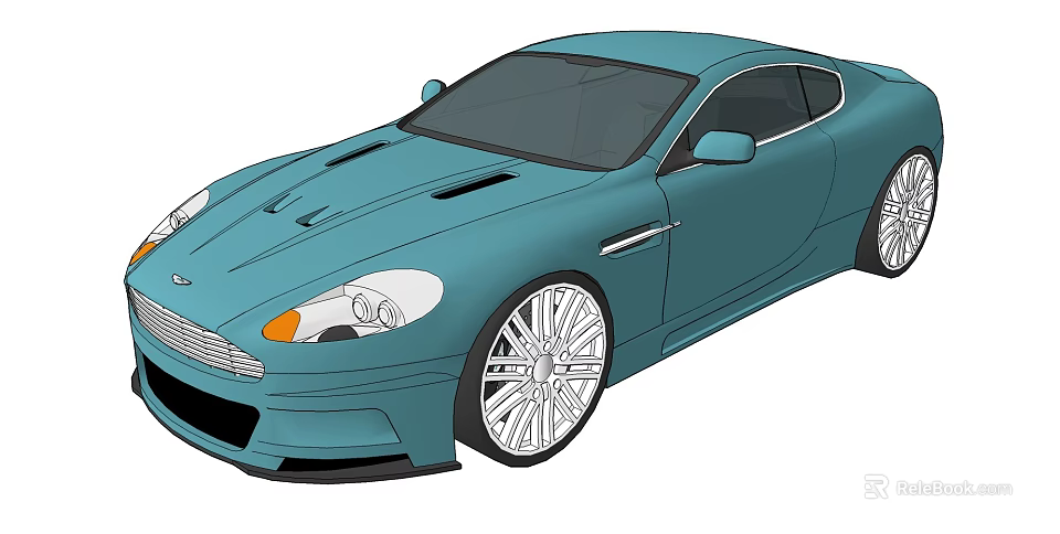 Blue Sports Car Featuring Sleek Aerodynamic Body And Silver Alloy Wheels 3d model 