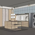 Modern Walk-in Closet Interior With Wooden Cabinets Hanging Area And Storage Drawers